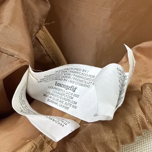 Loungefly Harry Potter Floral Deathly Hallows Slouch Backpack Cream Faux Leather - Picture 10 of 14